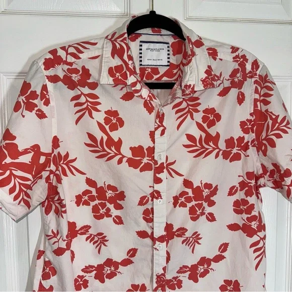 Denim & Flower Ricky Singh Vibrant Red Floral Shirt size M - Picture 6 of 15